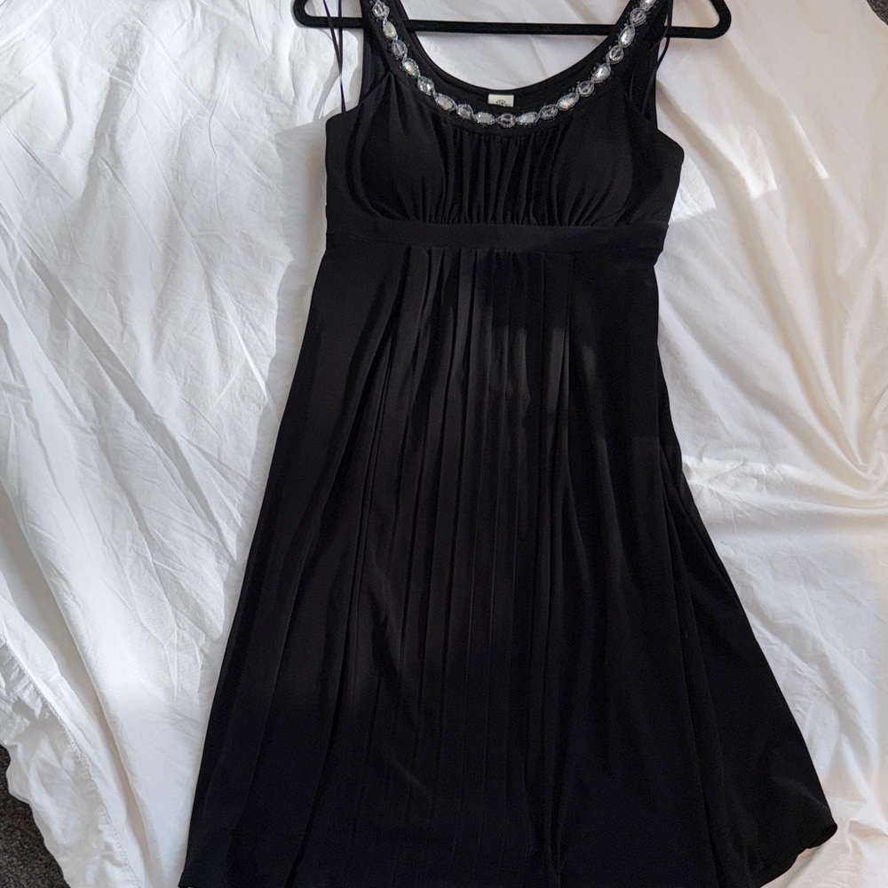 Sangria Black Midi Dress with Silver Details - Picture 6 of 6